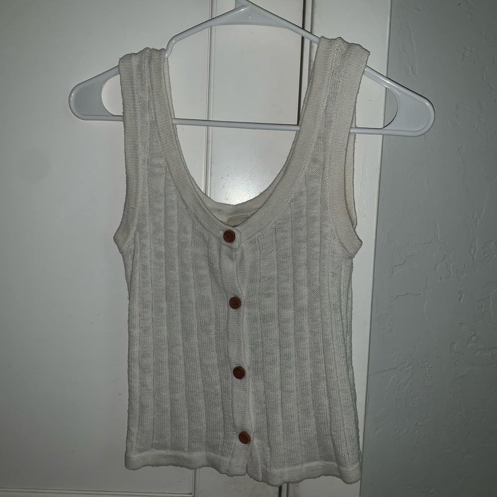 White sweater tank top